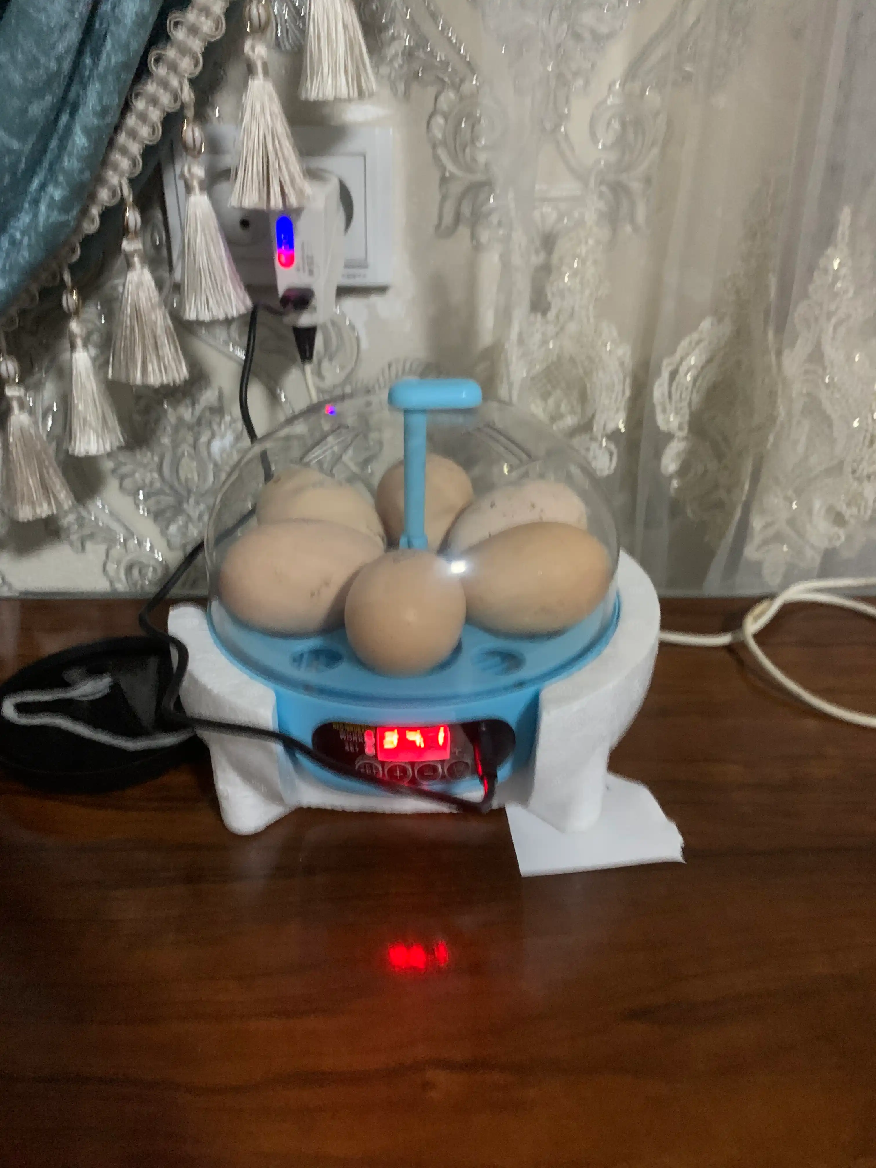 Инкубатор для 6 яиц автоматический , работает от  220В