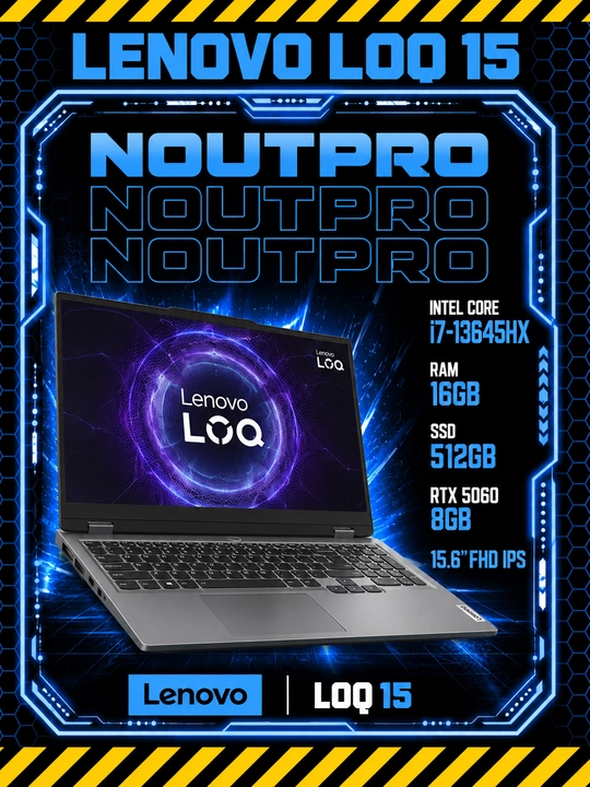 Ноутбук Lenovo LOQ, Intel Core i7-13645HX, RAM 16 GB DDR5, SSD 512 GB, 15.6″ Full HD IPS - 
