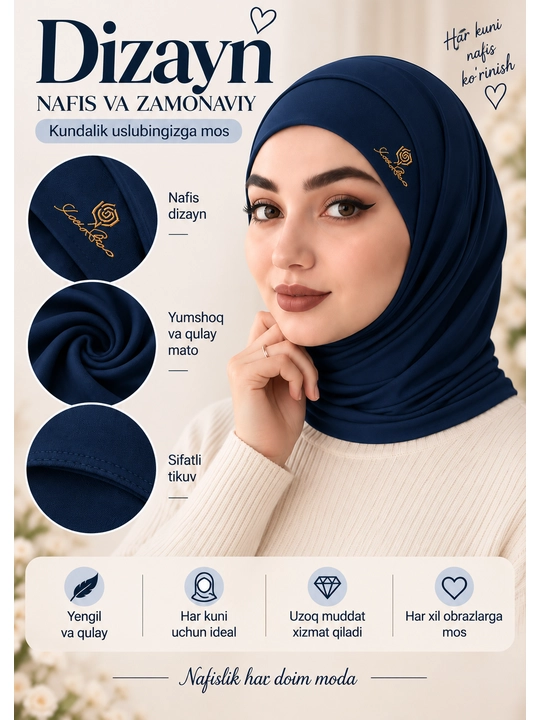 Tayyor hijob, ro‘mol, hijob, Kaliforniya matosi - 