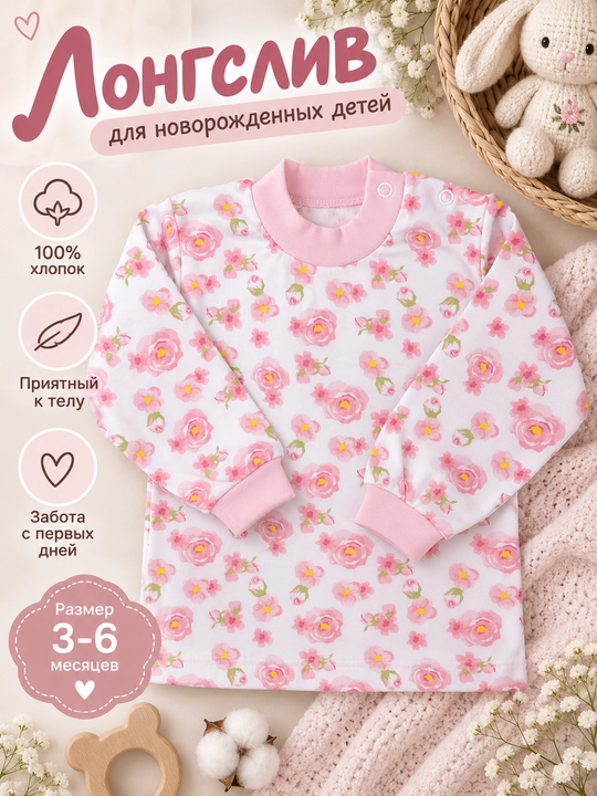 Лонгслив для новорожденных детей - 