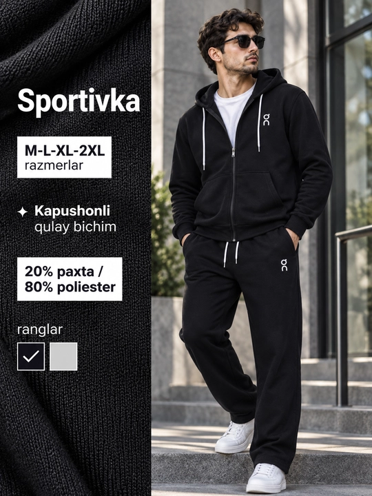 Erkaklar kuzgi kiyim to'plami ,Erkaklar uchun kapyushonli sportivniy dvoyka,dvoyka oncloud