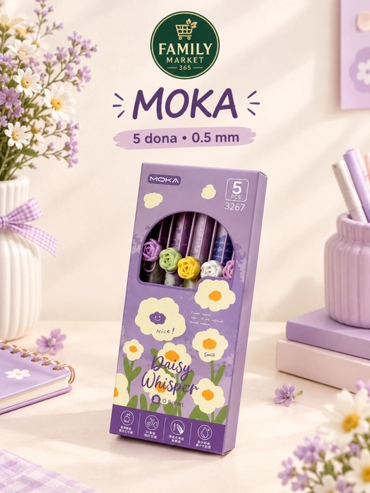 MOKA Spring Tulip gel ruchkalari, 5 dona, 0.5 mm - 