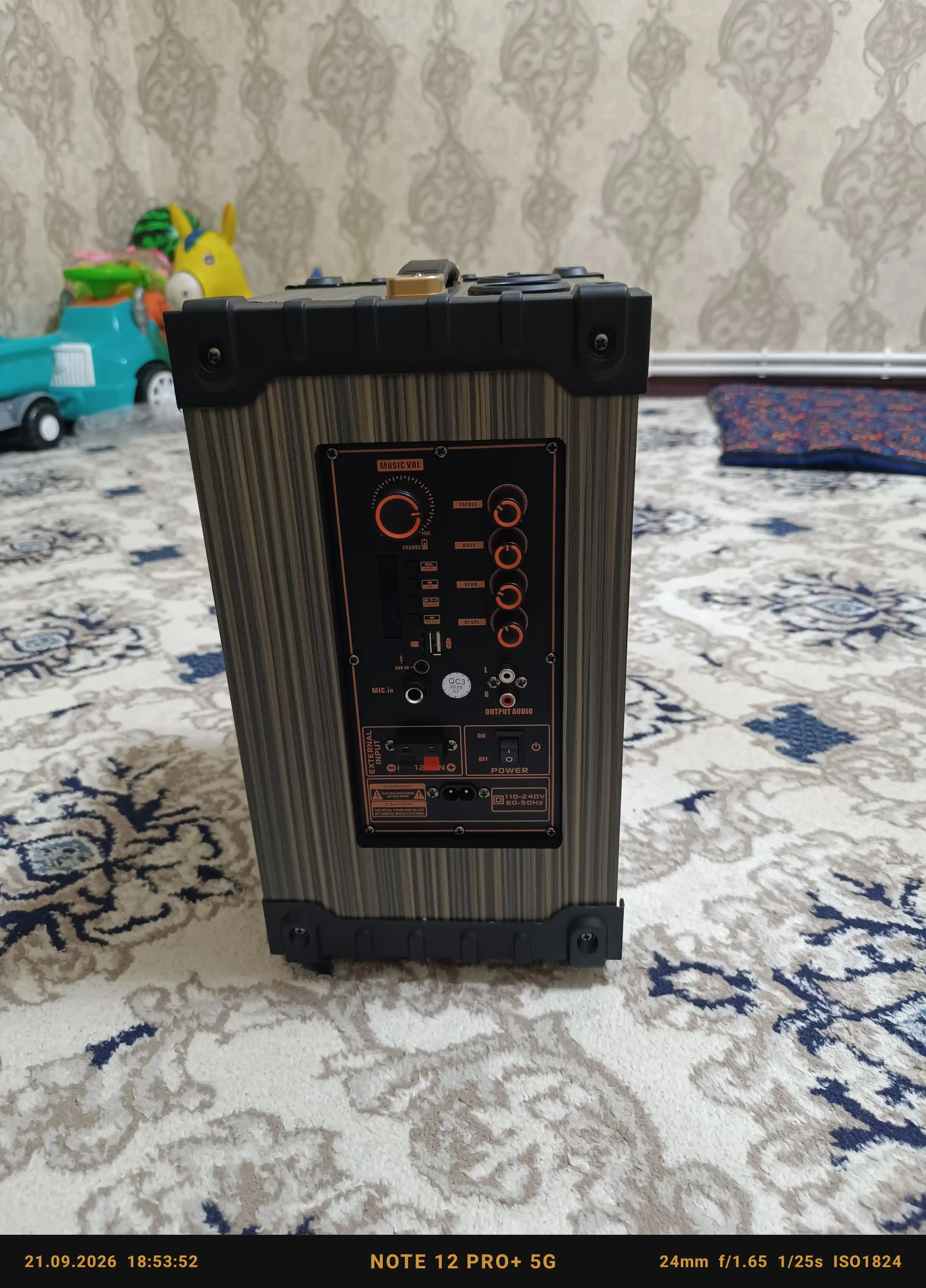Колонка Bluetooth 50W/40W караоке с 2 беспроводными микрофонами, пультом и LED подсветкой