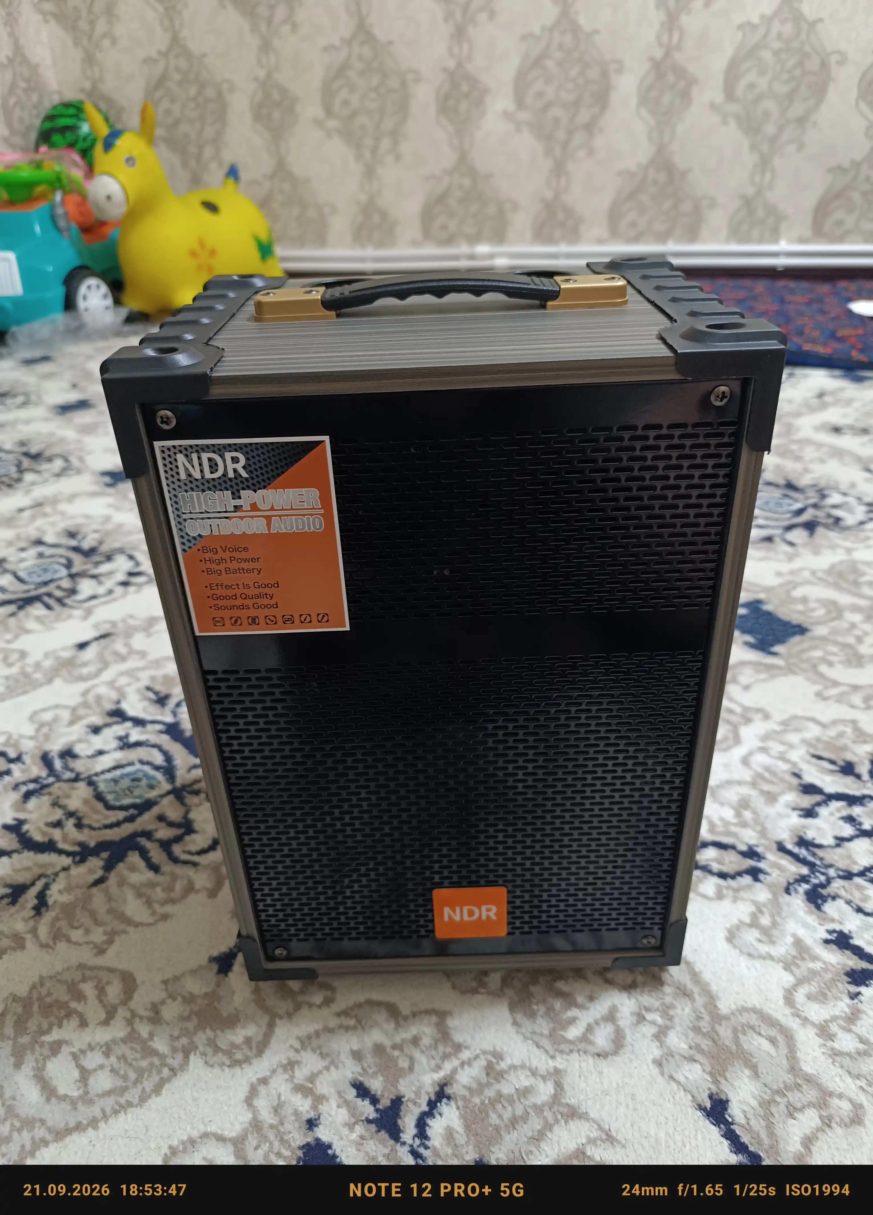 Колонка Bluetooth 50W/40W караоке с 2 беспроводными микрофонами, пультом и LED подсветкой