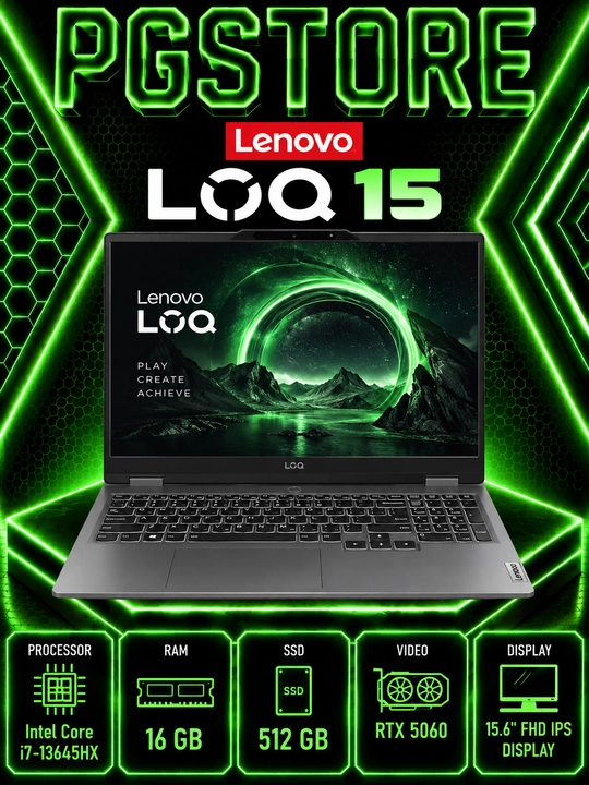 Ноутбук Lenovo LOQ 15 Intel Core i7-13645HX RAM 16GB SSD 512GB RTX 5060 15.6" FHD IPS - 