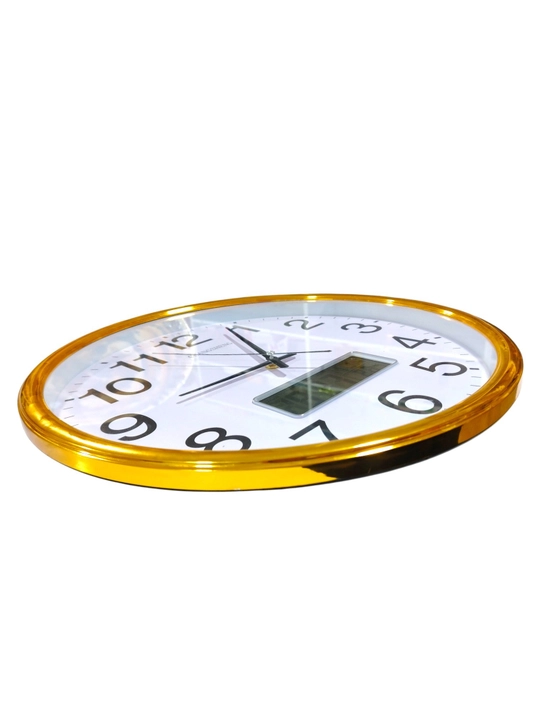 "Changsheng" elektron ekranli devor soati, termometr va kalendar bilan, diametri 40 sm