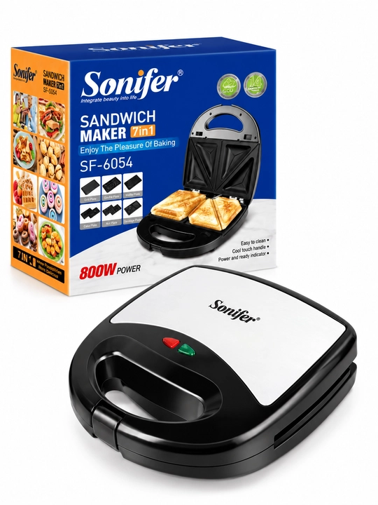 Vafli pishirgich Sonifer SF-6054, toster va sendvichnitsa 7 tasi 1 da, 800 W