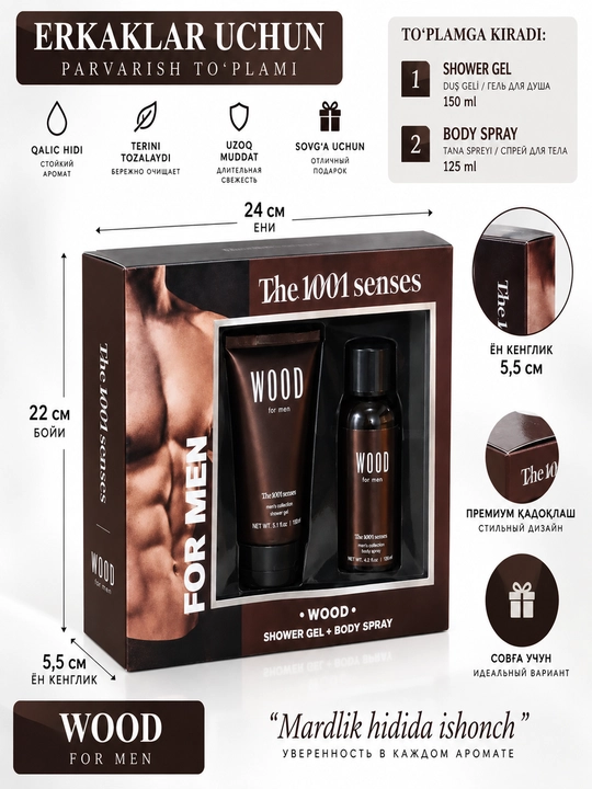 Erkaklar parfyumeriyasi sovg‘a to‘plami BURPHRISE Imperial Xoj Eau De Parfum