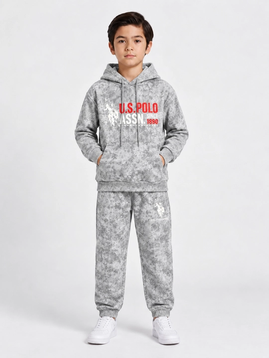 O‘g‘il bolalar uchun Polo sport komplekti, kapyushonli xudi va shim, 9-11 yosh