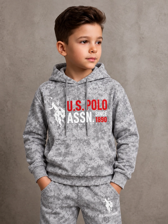 Спортивный костюм Polo для мальчиков, худи с капюшоном и штаны, 9-11 лет - 