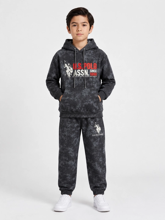 O‘g‘il bolalar uchun Polo sport komplekti, kapyushonli xudi va shim, 9-11 yosh
