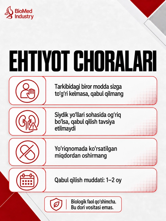 Rentrit® — Tabiiy siydik haydovchi vosita 60 ta tabletka