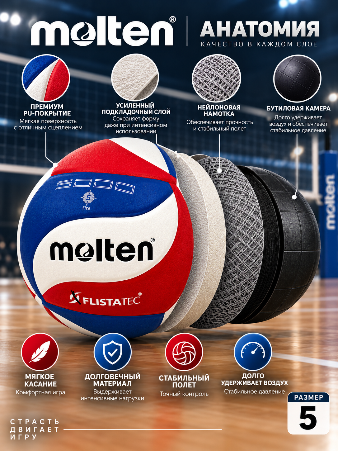 Voleybol to‘pi Molten V5M5000 / V5M4500