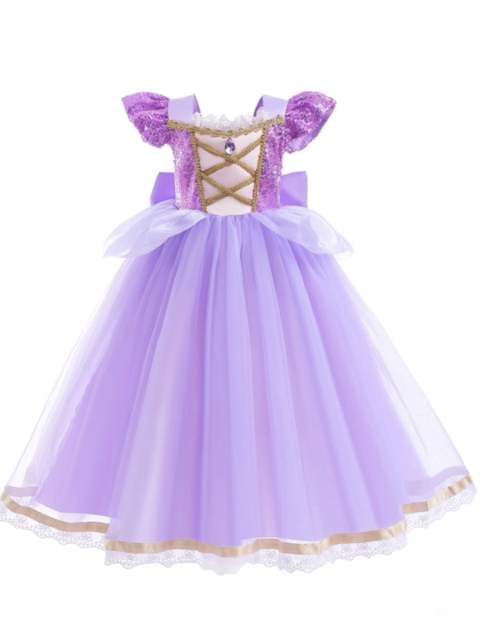 Elza, Rapunzel, Rusalka Zolushka qizlari uchun bayram libosi