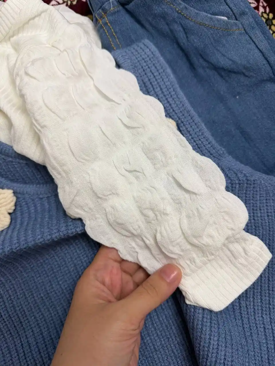 Тройка для девочки, кофта, жилетка и джинсовые брюки, 2–6 лет