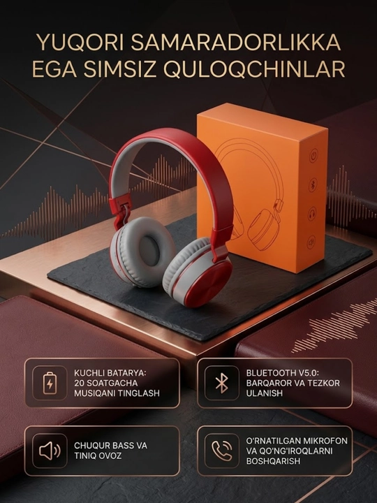 Simsiz bluetooth naushnik Wireless 881A, kompyuter va telefon uchun, mikrofonli