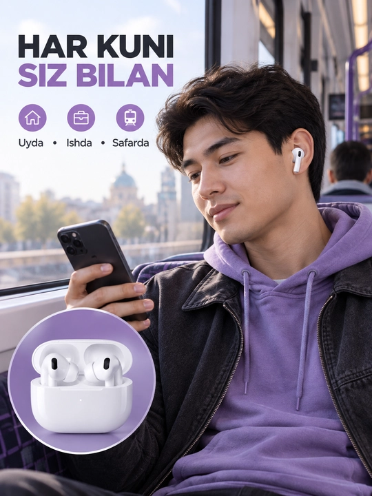 Simsiz Bluetooth quloqchinlar, vakuumli va vakuumsiz, quvvatlash qutisi bilan