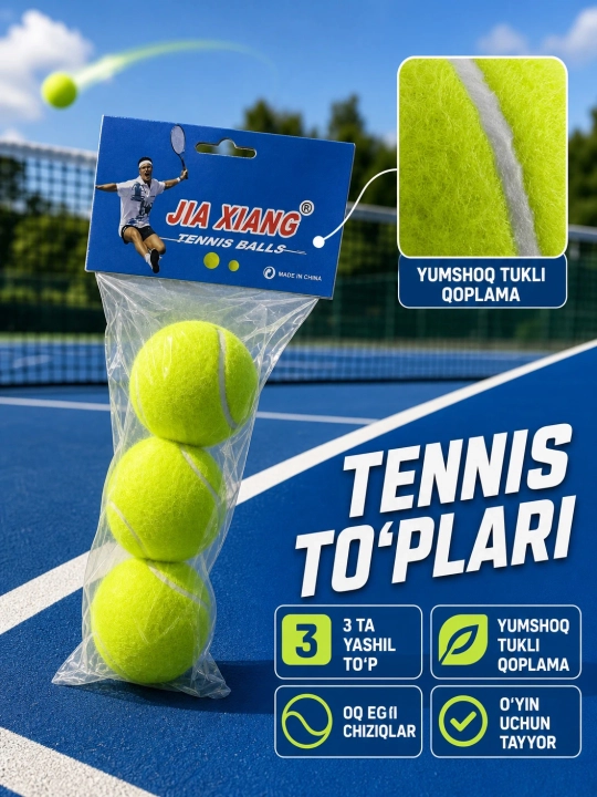 Jia Xiang tennis to‘plari, 3 ta yashil to‘p to‘plami - 