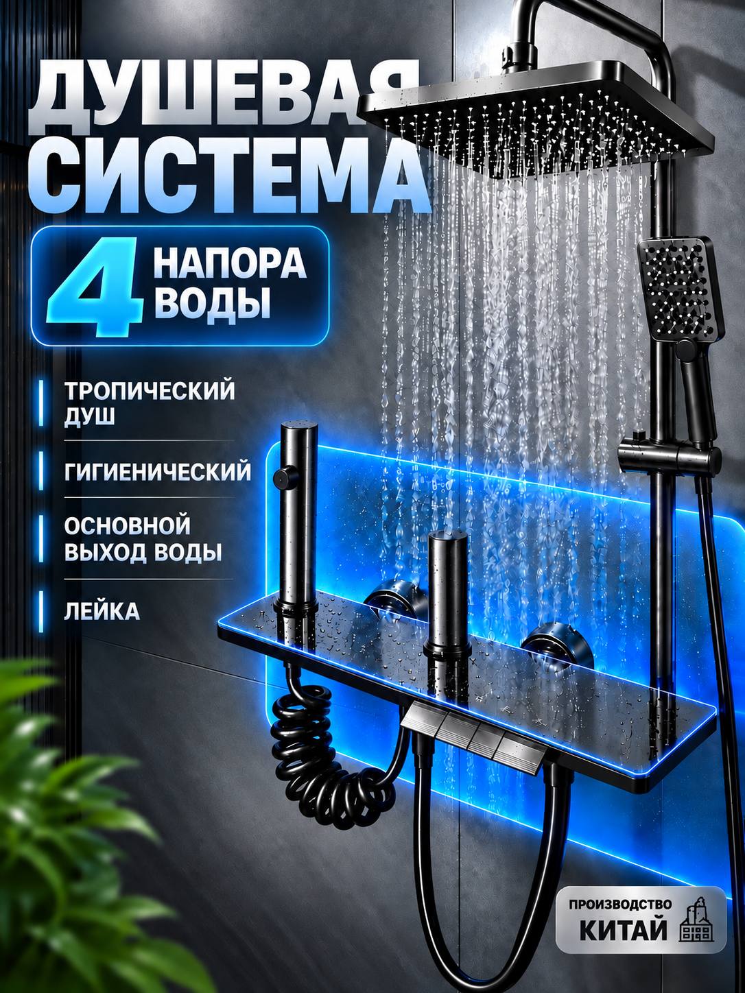 4-tasi 1-da dush tizimi – vanna va dush tizimlari to‘plami - 