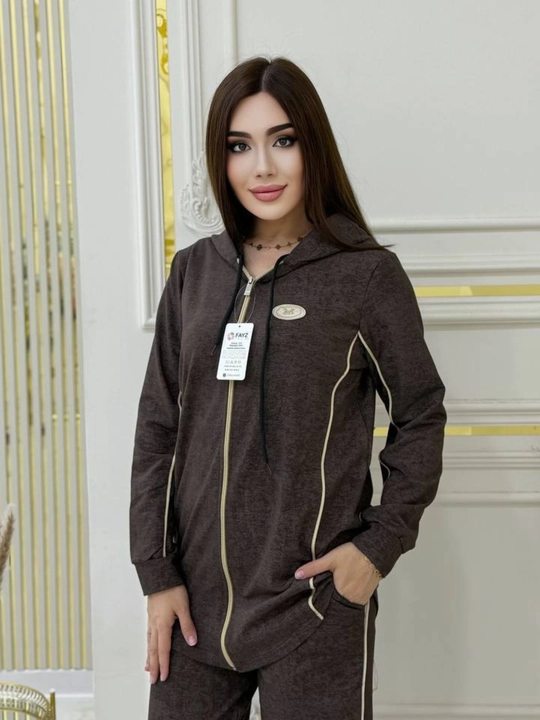 Kuzgi-bahorgi ayollar kostyumi to‘plami, turkcha trikotaj HB, 46-54-o‘lchamlar