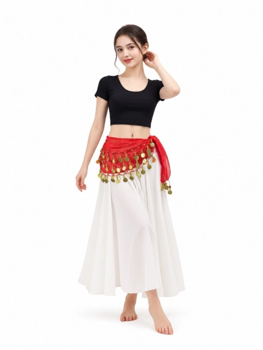 Sharqona raqs uchun tangachali bel ro'moli (Belly Dance) - 