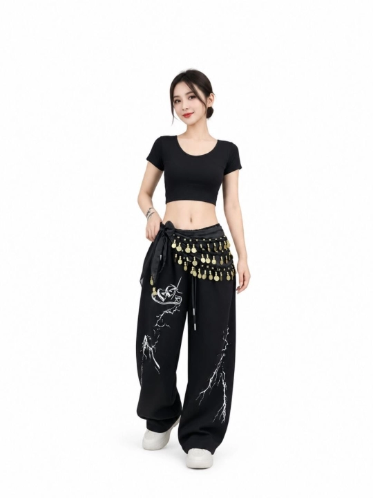 Sharqona raqs uchun tangachali bel ro'moli (Belly Dance) - 