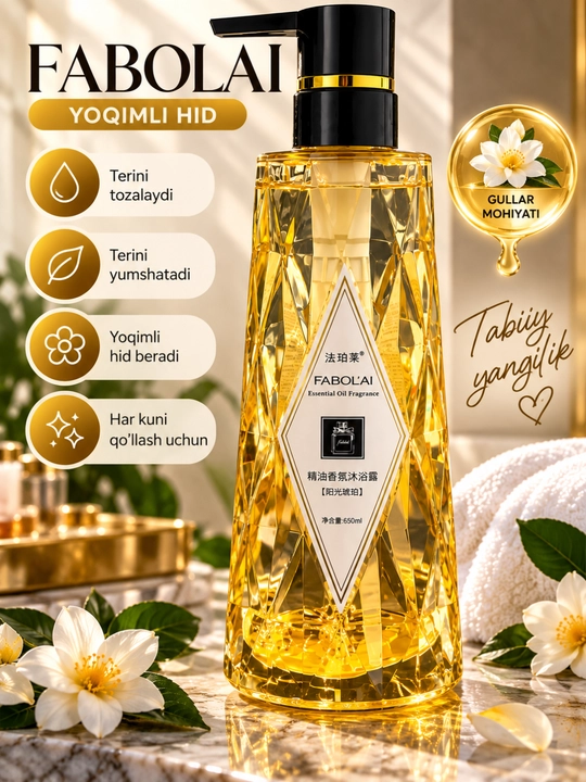FABOL’AI гель для душа, ароматизированный гель для тела с цветочным ароматом, 650 мл