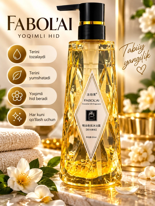 FABOL’AI гель для душа, ароматизированный гель для тела с цветочным ароматом, 650 мл - 