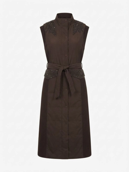 Ayollar uchun uzun jilet — belbog‘li, yengil va zamonaviy model, Turkiya