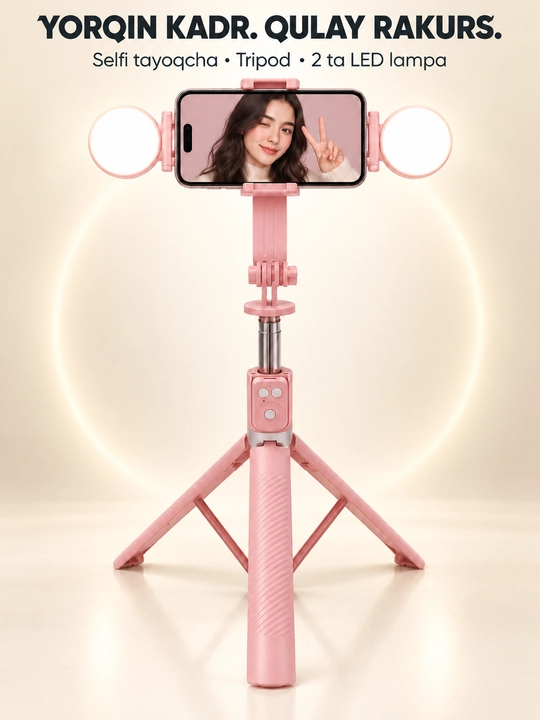 Bluetooth Selfie Stick Tripod P86-TC , Bluetooth 5.2, штатив для телефона с пультом - 
