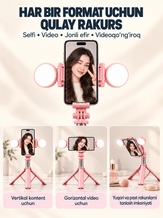 Bluetooth Selfie Stick Tripod P86-TC , Bluetooth 5.2, штатив для телефона с пультом