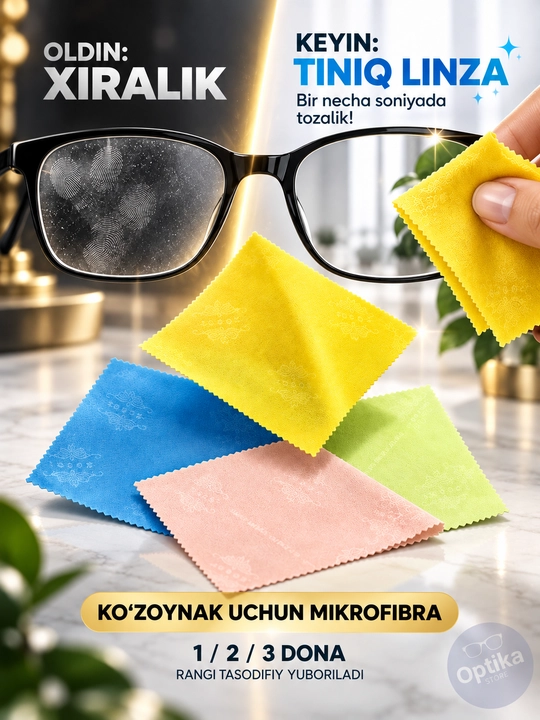 Микрофибровая салфетка для бережной очистки очков, экранов, планшетов и ноутбуков - 