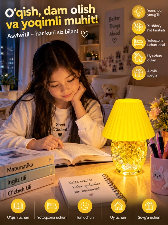 Rangli dekorativ svetilnik LED tungi chiroq USB lampa uy yotoqxona uchun