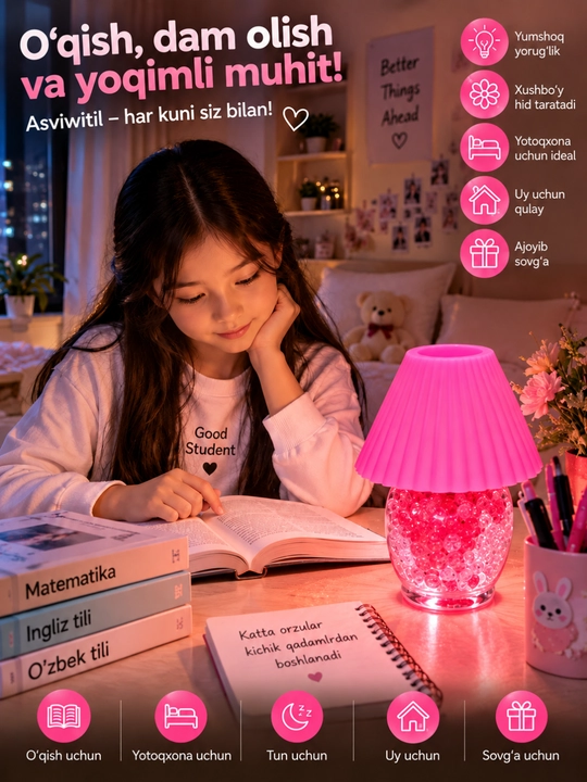 Rangli dekorativ svetilnik LED tungi chiroq USB lampa uy yotoqxona uchun