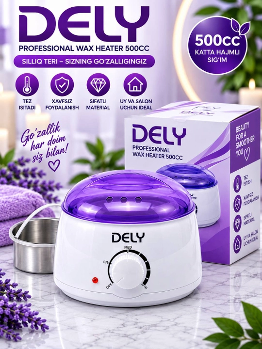 Восковой нагреватель с набором для депиляции и без, эпиляция Dely on 3/1 - 