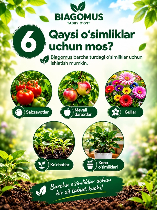 Biogumus, vermikompost gullar,ko‘chatlar va o‘simliklar uchun tabiiy universal o‘g‘it