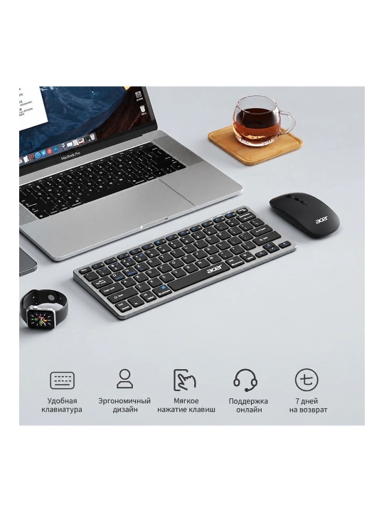 Acer OKR280 simsiz klaviatura va sichqoncha, Bluetooth, Type-C