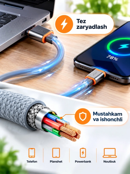 Кабель Type-C/USB type c lightning для Samsung, Xiaomi, Android, кабель быстрой зарядки