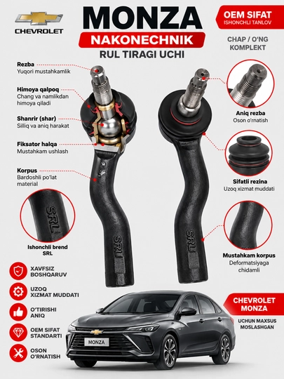 Chevrolet Monza chap va o‘ng rul uchliklari 2 dona