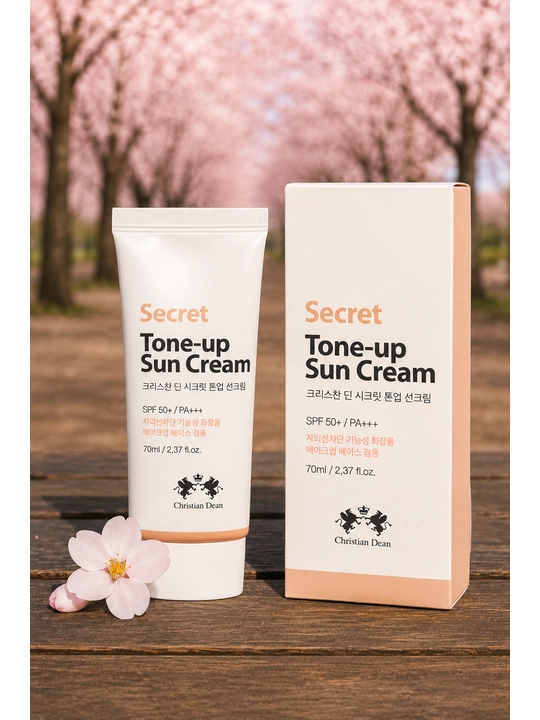 Christian Dean Secret Tone-up Sun Cream, yuz uchun quyoshdan himoyalovchi ton-up krem SPF 50+ PA+++ - 