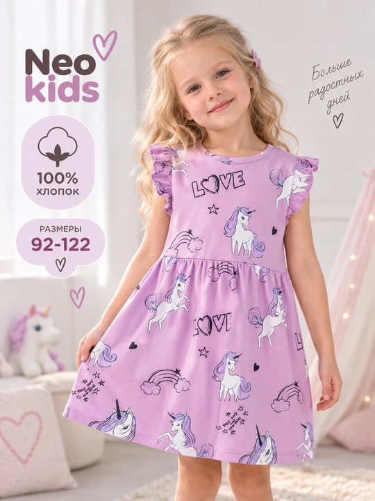 Платье для девочки, Neo kids, 100% хлопок - 