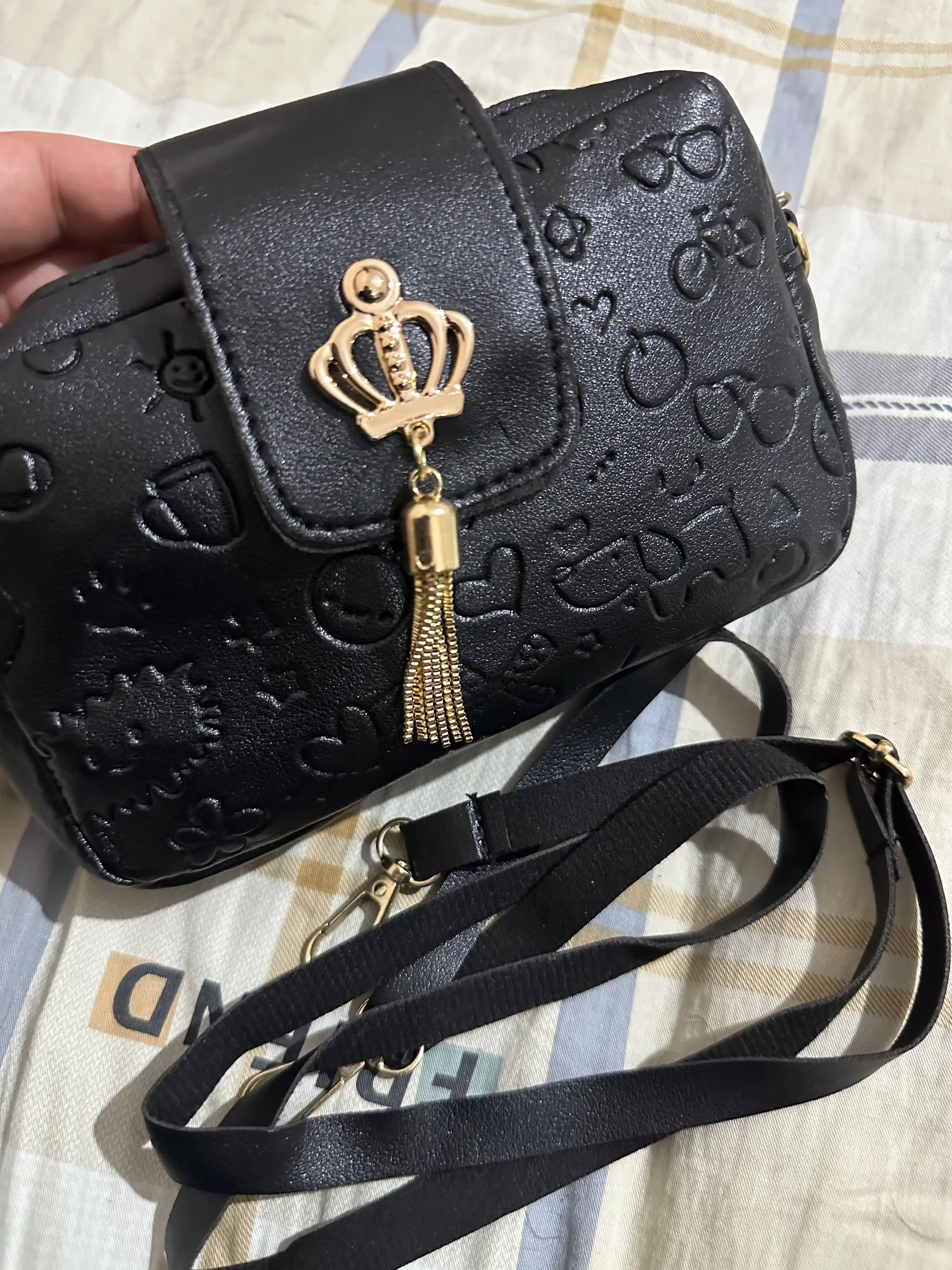 Женская мини-сумочка через плечо, материал PU, с широким ремешком