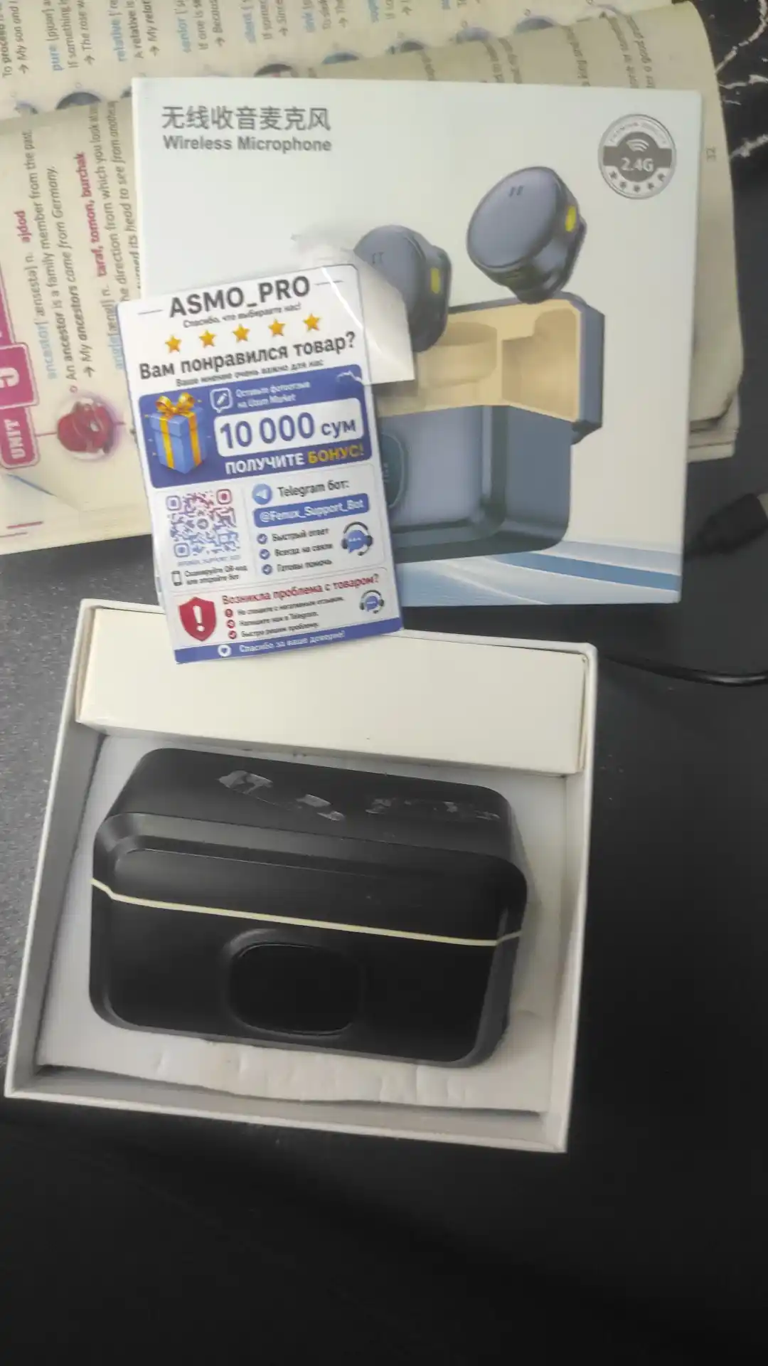 Simsiz petlichka mikrofon telefon uchun Type-C / Lightning, kontent va intervyu uchun