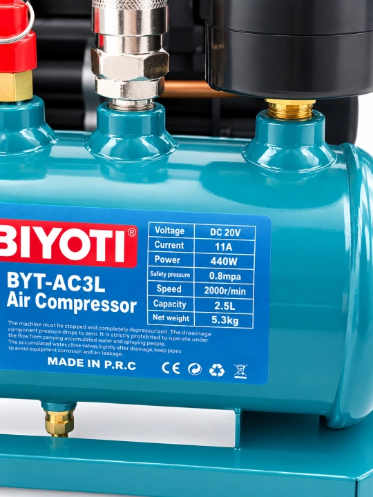 Akkumulyatorli kompressor BIYOTI BYT-AC3L