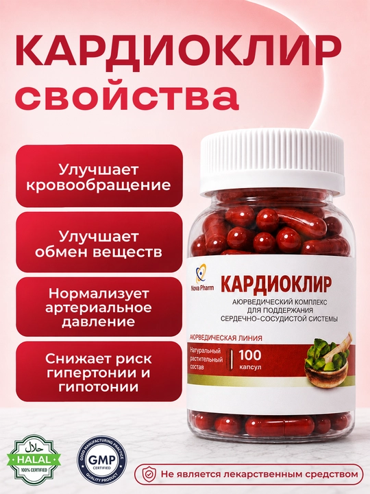 Кардиоклир 100 капсул, растительный комплекс с витаминами и минералами