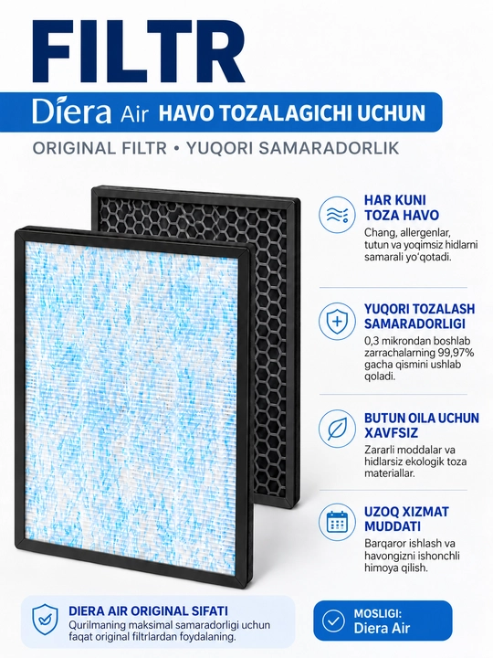 DIERA havo tozalagichi uchun HEPA-filtr - 