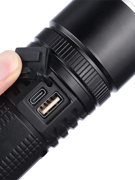 Kuchli LED fanar LF-S56, zoomli akkumulyatorli fonar, COB chiroqli, Type-C, Power Bank