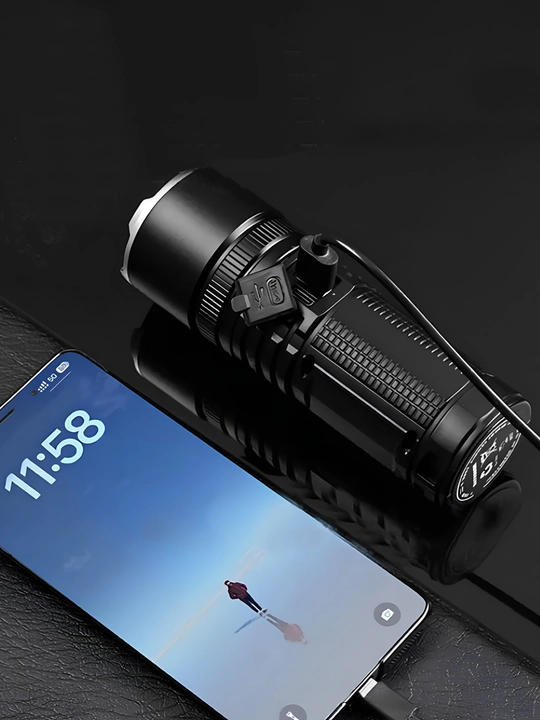 Kuchli LED fanar LF-S56, zoomli akkumulyatorli fonar, COB chiroqli, Type-C, Power Bank