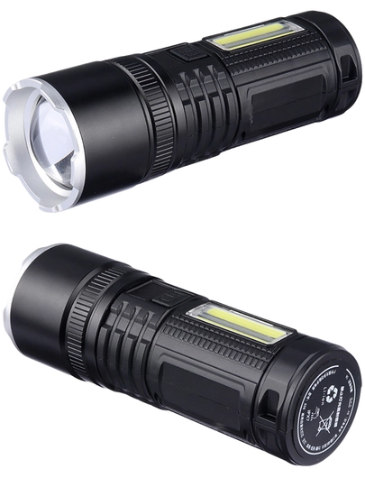 Kuchli LED fanar LF-S56, zoomli akkumulyatorli fonar, COB chiroqli, Type-C, Power Bank