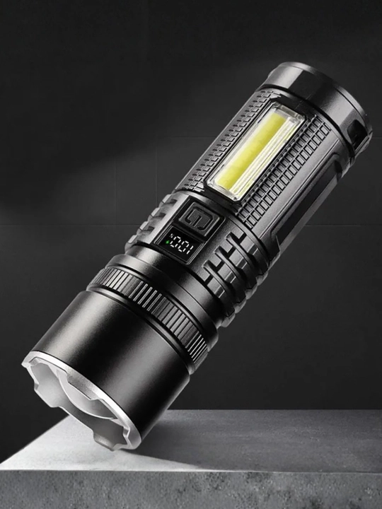 Kuchli LED fonar LF-S56, akkumulyatorli zoom fanar, COB chiroq, Type-C, Power Bank